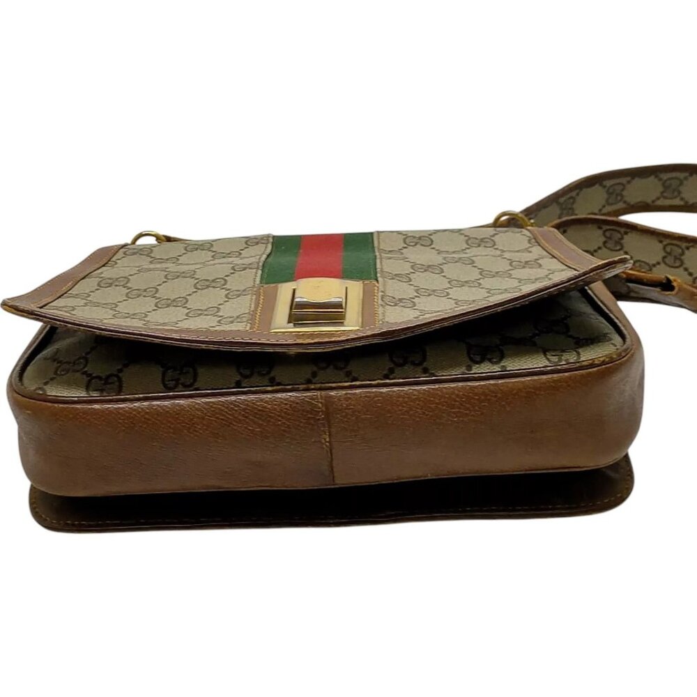 955269BD (L3) Gucci Shoulder Bag Sherry Line Brown PVC - Picture 4 of 9